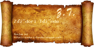 Zádori Tünde névjegykártya