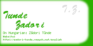 tunde zadori business card